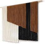 Jakalin Macrame Wall Hanging Dip Dyed Fiber Macrame Wall Decor Boho Cord Living Room Wall Art 57" Wx43 L