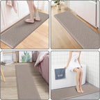 KMAT Kitchen Mat Cushioned Anti-Fatigue Waterproof Non-Slip Standing Mat Ergonomic Comfort Rug for Home,Office,Sink,Laundry,Desk 17.3" (W) x 60"(L),Khaki