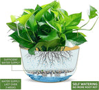 Dexceder 11.2 Inch Self Watering Hanging Planters Indoor Outdoor, Thickened Hanging Basket Flower Plant Pot (2 Pack, Yellow)