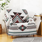 Homesy Aztec Throw Blankets Navajo Southwestern Throws Cover Reversible Green Boho Southwest Blanket for Couch Chair Sofa Bed Home Outdoor Beach Car Tent Travel Camping 51"x63"