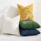 decorUhome Chenille Grey Spring Euro Sham Throw Pillow Covers 24x24 Inch Set of 2, Decorative Soft Couch Pillow Covers Solid Dyed Accent Farmhouse Neutral Square Pillow Cases for Sofa
