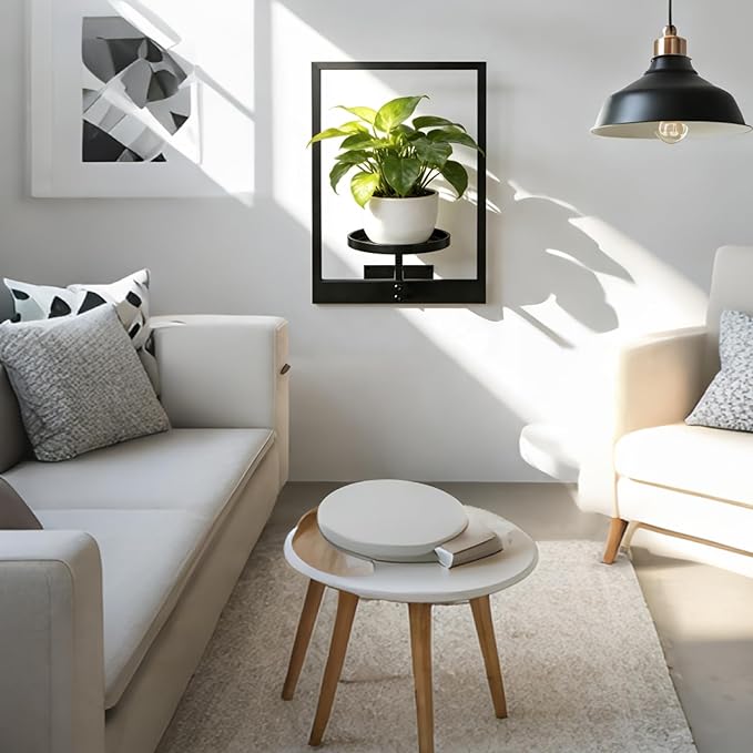 Wall Hanging Plant Stands Planter Shelves, Indoor Outdoor Window Plant Hanger Decor for Living Room Entryway (White 3-Pack)