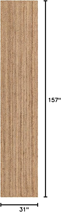 Unique Loom Braided Jute Collection Area Rug - Dhaka (2' 7" x 13' 1" Runner, Natural)