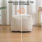 Pouf Ottoman Stuffed Modern Foam Filled Foot Rest Poufs for Living Room Chair Decorative 20 X 15 Inches Boho Relax Stool Floor Poufs Foot Rest for Living Room,Beige