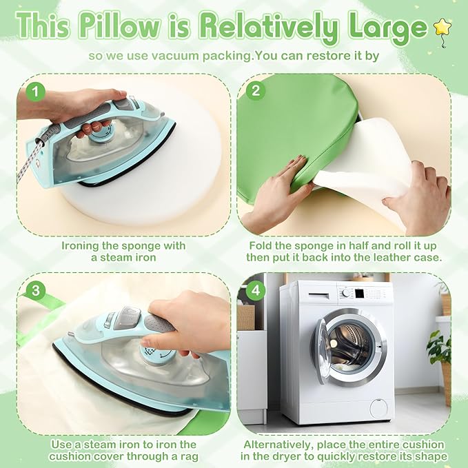 Suzile 12 Pcs 12'' Floor Cushions for Classroom Flexible Floor Seating with Handles Classroom Carpet Cushions for Kids Toddlers Daycare Preschool Furniture(Green,Round)