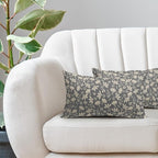 Grey Gray Pillow Covers 12x20 Set of 2 Vintage Floral Rustic Old Style Cute Flower Print Rectangle Decorative Outdoor Pillowcases Seasonal Farmhouse Throw Cushion Case Couch Sofa Bed Decor