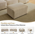 VINGLI Movable Ottoman for Corduroy Cloud Sectional Couches,Khaki