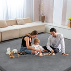 Baby Play Mat for Floor Nursery Rug Muscle Mat Area Rug Playroom Rug 59"x79" Playpen Mat Memory Foam 1.3" Thick Crawling Mat for Babies,Toddlers, Infants, Kids,Grey