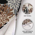 Black Brown Pillow Covers 18X18 Inch Set of 2, Spring Summer Floral Dahlia Flower Cream Decorative Throw Pillow Covers Outdoor Modern Farmhouse Cushion Case for Home Couch Sofa Bed Decor
