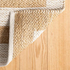 Dash and Albert Milo Jute & Cotton Area Rug - 9.5 X 13.5 Ivory Stripe Handwoven Accent Rug - Durable, Low Pile, Guest Room, Home Office, Dining Room - Premium Luxury Hotel Quality Soft Breathable
