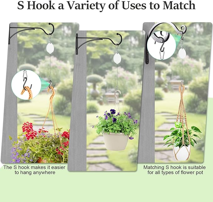 2026New 3Pcs Retractable Plant Hanger with Leaf Texture,44Lbs Load Capacity,Auto Lock,Adjustable Hook for Hanging Plants,Bird Feed,Wind Chimes,Garden Pots,Rust-Proof Stainless Steel,White