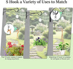 2026New 2Pcs Retractable Plant Hanger with Leaf Texture,44Lbs Load Capacity,Auto Lock,Adjustable Hook for Hanging Plants,Bird Feed,Wind Chimes,Garden Pots,Rust-Proof Stainless Steel,White