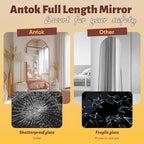 Antok 58" x18” Arched Full Length Floor Mirror, Orange Aluminum Frame, Free Standing/Wall Mount/Leaning for Bedroom, Living Room, Dressing Room