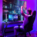 Anime Punk City Wall Tapestry for Bedroom, Japanese Futuristic Neon Night Street Cyberpunk Tapestries Aesthetic, Futurism Skyscraper Backdrop for Living Gaming Room Dorm Decor 51in X 60in