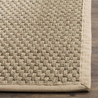 SAFAVIEH Area Rug 4' Round - Natural Fiber Collection - Natural & Beige, Seagrass, Basketweave Pattern with Border (NF114A)