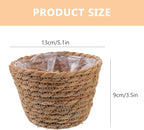 Veemoon 2pcs Wicker Planter Basket, Rustic Straw Woven Flower Basket Arrangement Flower for Plants Laundry Bin Storage Woven Plant Pot Hanging Seaweed Girl Toddler Hanging Seaweed 5. 11x5. 11x3. 54in