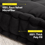 Sweet Home Collection Floor Pillow Large Square Tufted Decorative Cushion. Faux Velvet Fabric Ultra Thick Fill for Kids and Adults(Pack of 1, 2 Count Total)