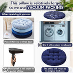Jerify Floor Pillow Cushions Large Round Square Large Meditation Floor Pillow for Classroom Adult Meditation Picnic Party Seating Learning Daycare School(Round,Dirty Blue,4 Pcs)