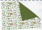 Jungle Safari Tropical Leaves Baby Blankets for Girl Boy Lion Elephant Hippo Zebra Giraffe Soft Mink Dotted Backing Double Layer Swaddle Blanket for Toddler Nursery African Animals Bed Blanket 30x40