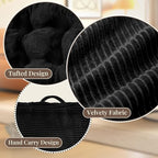Wellsin Square Floor Pillows for Adults Kids - Meditation Floor Pillow Seating Cushion - Tufted Floor Cushion with Shredded Foam & Velvet Cover, 2 Pack, 20x20 Inch, Black