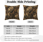 Neutral Flowers Dark Brown Soft Velvet Throw Pillow Covers Set of 2 Boho Vintage Abstract Floral Decorative Pillow Covers 16x16 Inch Retro Bohemian Pillow Case For Sofa Couch Farmhouse Home Decor