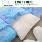 Mengersi Velvet Floor Pillows,Faux Fur Tie Dye Pillow Bed Floor Lounger Cover,Sleeping Mat for Kids Teen Toddler,Pillow Lounger for Reading Playing Games Party,Requires 5 Pillows(Queen,Blue)