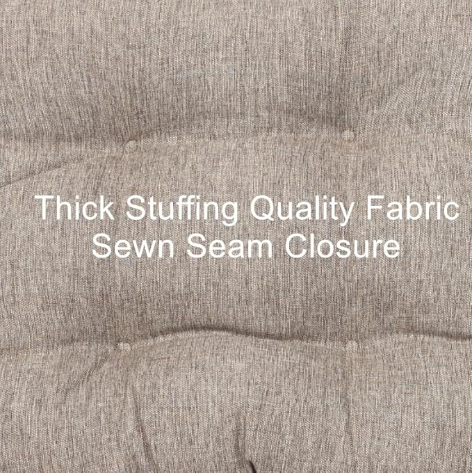 QILLOWAY Outdoor Seat/Back Chair Cushion Tufted Pillow, Spring/Summer Seasonal Replacement Cushions - Set of 2 (Tan/Grey)