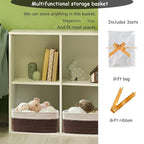 COMFY-HOMI 13" x 8.5" x 5.1" Storage Baskets for Organizing | Cotton Rope Woven Basket | Toy Storage Bin Box | Basket for Shelves,1 Pack, dark brown/white