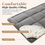 WhatsBedding Japanese Floor Mattress Futon Mattress 3" Grey Tatami Mat Shredded Memory Foam Filled Sleeping Pad, Foldable & Portable Roll Up Lounger Camping Bed for Kids and Adult,Full Size 54"x 80"