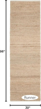 S & L Homes Jute Pulse Handwoven Natural Area Rug Runner for Living Room Bedroom Kitchen Hallway Entryway- Rustic Vintage Farmhouse Decor - (2.5' x 8' Natural Ivory)