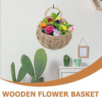 DOITOOL Rattan Basket Hanging 2pcs Rattan Hanging Planters - Round Plant Baskets Bonsai Flowerpot - Woven Flower Pots Flower Holders Containers for Garden Balcony （Dark Khaki）