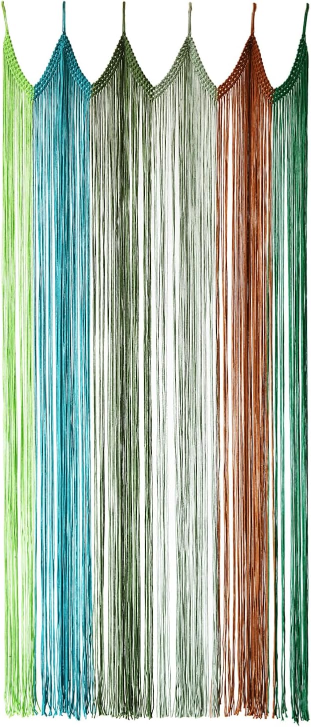 IOWER Macrame Curtain Macrame Boho Doorway Window Curtains for Wall Door Divider Windows Door Wedding Background(Colorful)