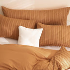 JELLYMONI Pillowcases Body Size Rust 1 Pack Boho Striped Bed Pillow Covers 20x54in Polyester Envelope Pillow Shams Tufted Bohemian Textured (Pillows are not Included)