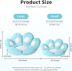 Ditucu Cat Paw Cushion Kawaii Chair Cushions 31.4 x 27.5 inch Cute Stuff Seat Pad Comfy Lazy Sofa Office Floor Pillow for Gaming Chairs Room Decor Blue