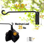 Qiang Ni Plant Hanger Outdoor: 12 Inch Bird Feeder Bracket for Garden Patio Decor - 2 PCS Swivel Adjustable Wall Mount Plant Hook for Hanging Flower Baskets