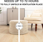 Asuprui Pouf Ottoman Foot Rest – Plush Round All-in-one Foam Stool for Cozy Lounging, Floor Pouf & Chic Decor (Light Coffee)