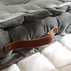 vctops Square Solid Color Velvet Seat Cushion with Handle Tufted Thicken Chair Pad Tatami Floor Pillow Cushion 16.5"x16.5"x4" Grey