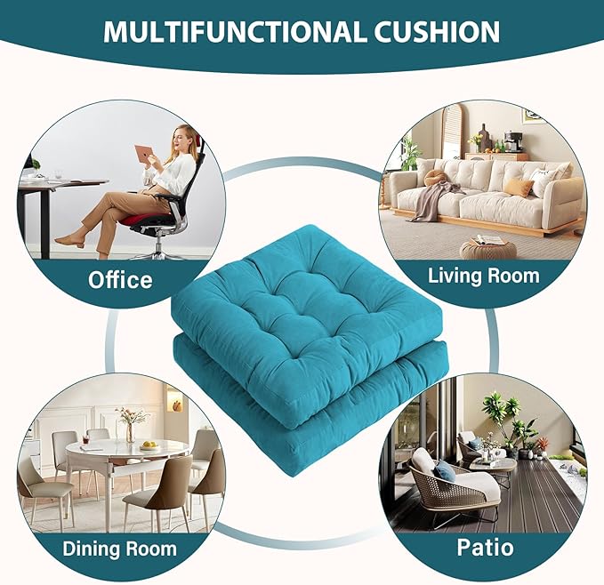 Tiita Outdoor Cushions Square Floor Pillow Thicken Tufted Seat Pad Large Floor Cushion for Yoga Meditation Living Room