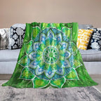 Abstract Mandala Throw Blanket Indian Hippie Bohemian Art Floral Texture Pattern Blanket for Sofa Bed Couch Chair Or Dorm 50"x60"