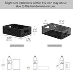 StorageWorks Small, Pantry Baskets, Wicker Storage Baskets for Organizing, Pantry Organizers and Storage, Black, 2-Pack