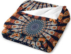 Indian Hippie Bohemian Throw Blanket Beautiful Peacock Mandala Blanket for Sofa Bed Couch Chair Or Dorm 50"x60"