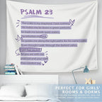 LIANGW Purple Christian Tapestry Aesthetic, Wall Tapestry for Bedroom, Purple Room Dorm Decor for College Girls, Wall Art for Teen Girls & Women, Bible Verses Tapestries Wall Hanging 50x60 Inch