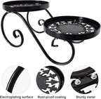 TLBTEK 2 tier Metal Plant Stand,Black Round Potted Planter Stands Indoor Outdoor ,Multiple Modern Flower Pot Stand Holder Rack Display for Home,Kitchen,Patio,Garden, Corner, Balcony and Bedroom