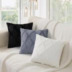 decorUhome Spring Euro Sham Throw Pillow Covers 26x26 Inch Set of 2, Soft Plush Faux Fur Wool Black Accent Couch Pillow Covers for Modern Farmhouse Bed Sofa Living Room