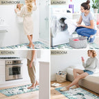 Sea Turtle Rugs for Kitchen Floor, Coastal Beach Anti Fatigue Mats for Kitchen Floor Non Slip, 2PCS Rubber Kitchen Mat, Washable Cushioned Carpet for Sink Laundry Christmas 15.7"×27.5" +15.7"×47"3.5mm