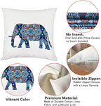 Jartinle Navy Mandala Pattern Throw Pillow Covers 18x18 Set of 4 Boho Accents Decorative Throw Pillows for Couch, Sofa, Outdoor Patio Bohemian Decor