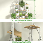 Plant Stand Shelf Rack Indoor with 6 Built in Grow Light, 7 Tiered 65" Tall White Large Lighted Half Moon Curved Plant Stand for Indoor Growing, 2 Pack Arch Sturdy High Herb Flower Shelving