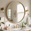 WallBeyond Round Wood Mirror, 36" Round Modern Decoration Large Circle Wall Mirror for Bathroom Living Room Bedroom Entryway, Natural