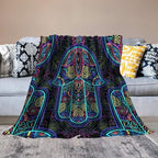Boho Mandala Throw Blanket Colorful Hand Bohemian Blanket for Sofa Bed Couch Chair Or Dorm 60"x80"