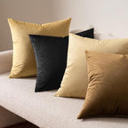 MIULEE Velvet Throw Pillow Covers 18x18 Inch, Pack of 2 - Black, Super Soft Decorative Square Cushion Cases Modern Luxury Home Decor for Sofa, Couch, Bed, Chair,Livingroom